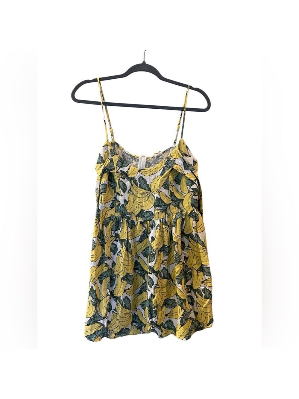 I Joah Women’s Yellow White Banana Sundress Summer Beach Vacation Size Small